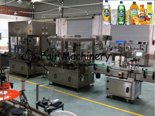 220VAC 0.4mpa Minuman Mengisi Lini Produksi 35BPM Liquid Capping Labeling